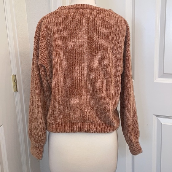 JUST BE YOU orange crew neck knit sweater in women’s size small - Picture 4 of 7